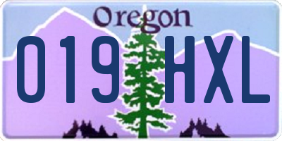 OR license plate 019HXL
