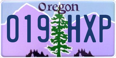 OR license plate 019HXP