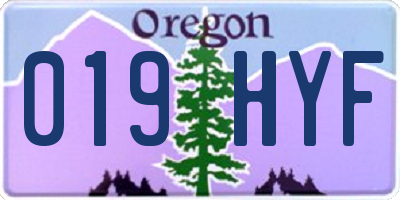 OR license plate 019HYF