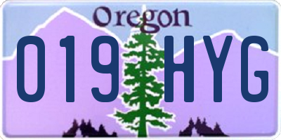 OR license plate 019HYG