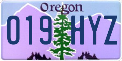 OR license plate 019HYZ