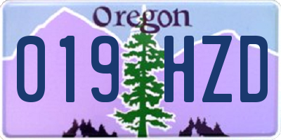 OR license plate 019HZD