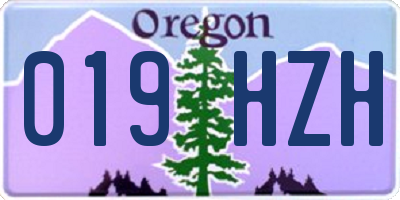 OR license plate 019HZH