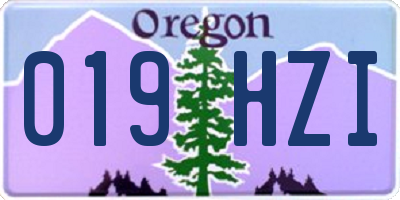 OR license plate 019HZI