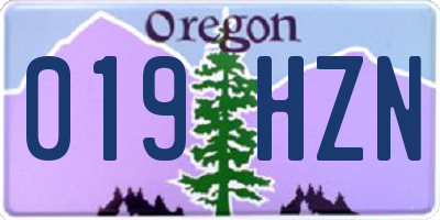 OR license plate 019HZN
