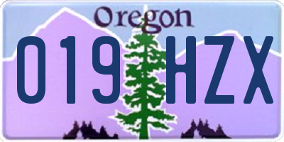 OR license plate 019HZX