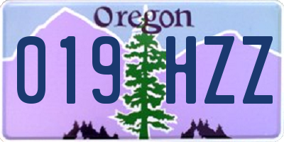 OR license plate 019HZZ