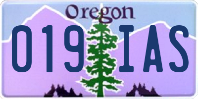 OR license plate 019IAS