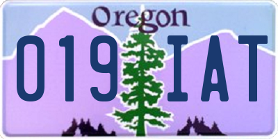 OR license plate 019IAT