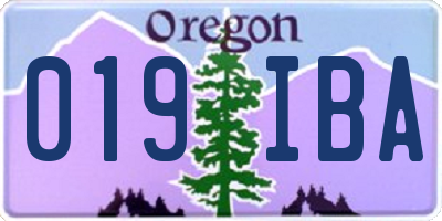 OR license plate 019IBA