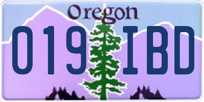 OR license plate 019IBD