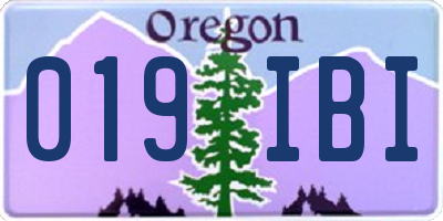 OR license plate 019IBI
