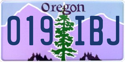OR license plate 019IBJ