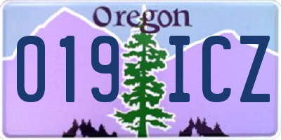 OR license plate 019ICZ