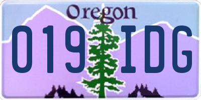 OR license plate 019IDG