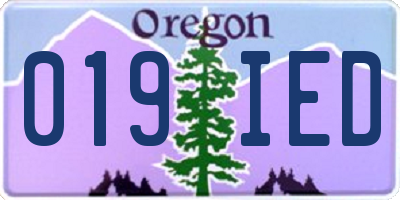 OR license plate 019IED