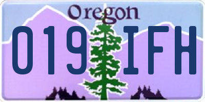 OR license plate 019IFH