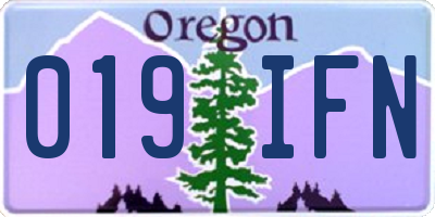 OR license plate 019IFN