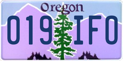 OR license plate 019IFO