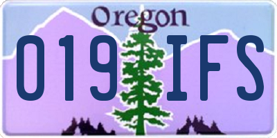 OR license plate 019IFS