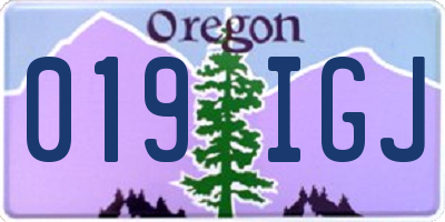 OR license plate 019IGJ