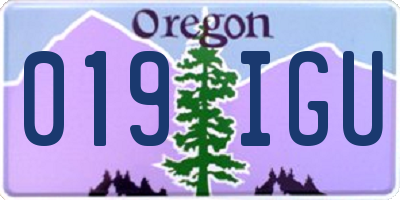 OR license plate 019IGU