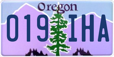 OR license plate 019IHA