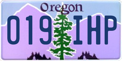 OR license plate 019IHP