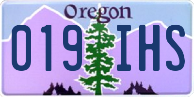OR license plate 019IHS