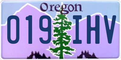 OR license plate 019IHV