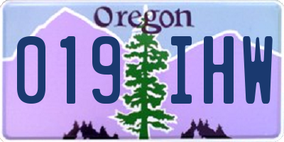 OR license plate 019IHW