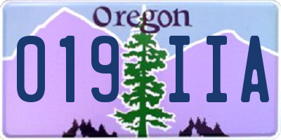 OR license plate 019IIA