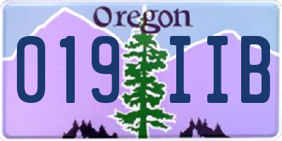 OR license plate 019IIB