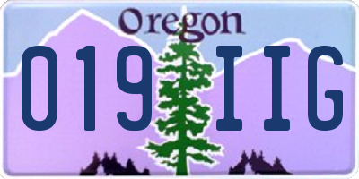 OR license plate 019IIG