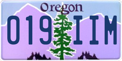 OR license plate 019IIM
