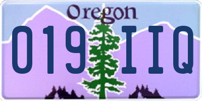 OR license plate 019IIQ