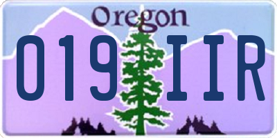 OR license plate 019IIR