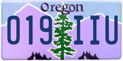 OR license plate 019IIU