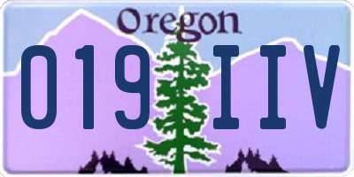 OR license plate 019IIV