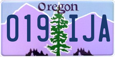 OR license plate 019IJA