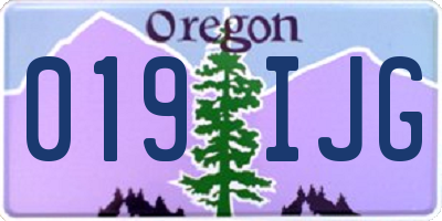OR license plate 019IJG