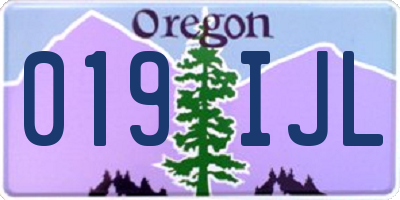 OR license plate 019IJL