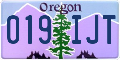 OR license plate 019IJT