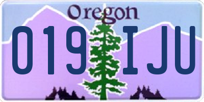 OR license plate 019IJU