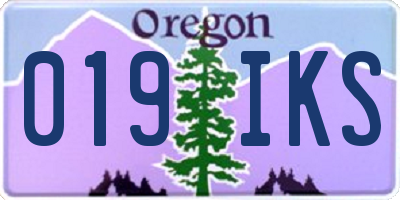 OR license plate 019IKS