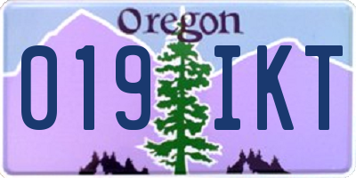 OR license plate 019IKT