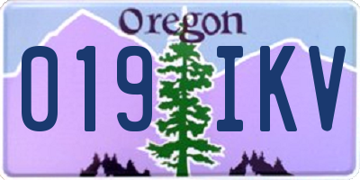 OR license plate 019IKV