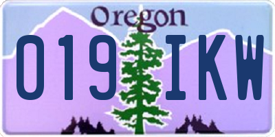 OR license plate 019IKW