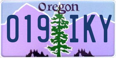 OR license plate 019IKY