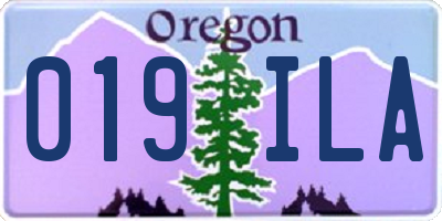 OR license plate 019ILA
